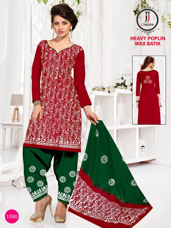 JJ Poplin Wax Batik Cotton Designer Patiyala Dress Material